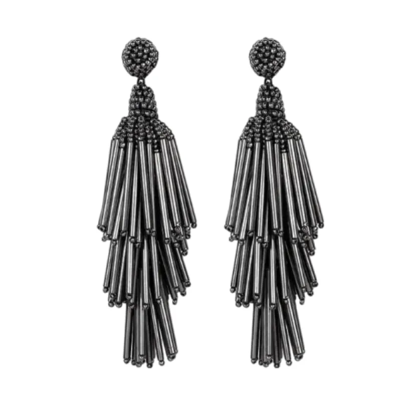 Rain Earrings Gunmetal sold by The Jewelry Edit