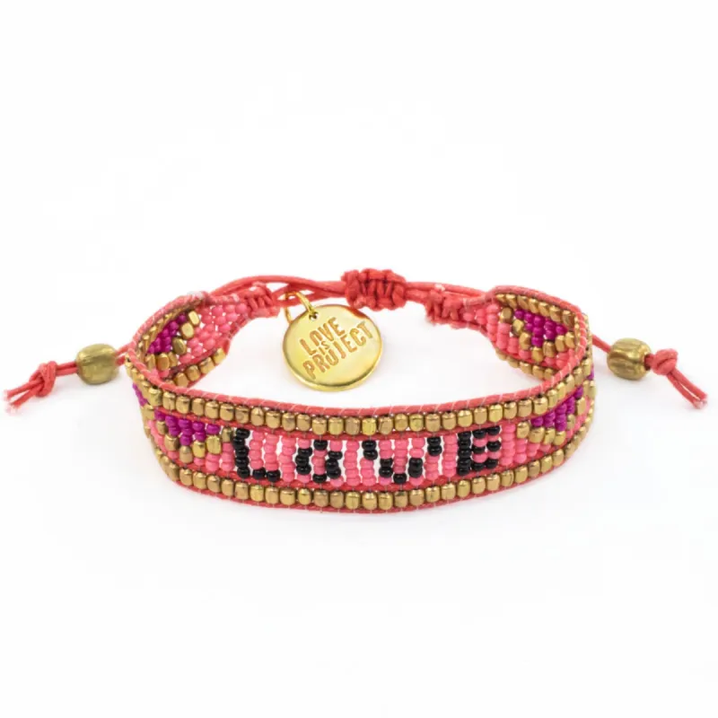 Taj Love Bracelet Pink & Black sold by The Jewelry Edit