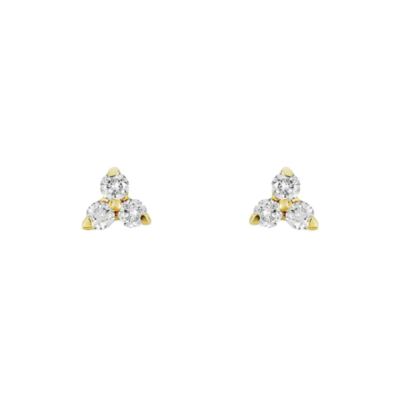 Tiny Trio Diamond Stud (Single) made by The Jewelry Edit