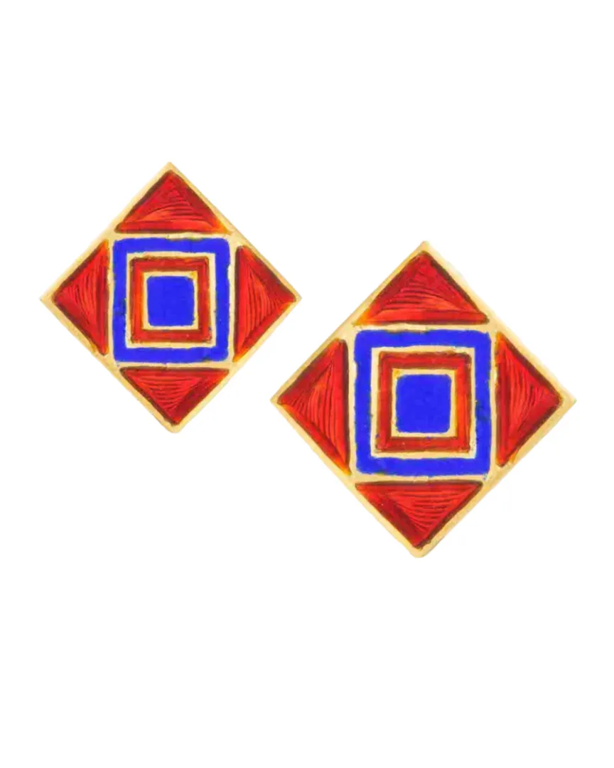Diwali Enamel Earrings in Red sold by The Jewelry Edit
