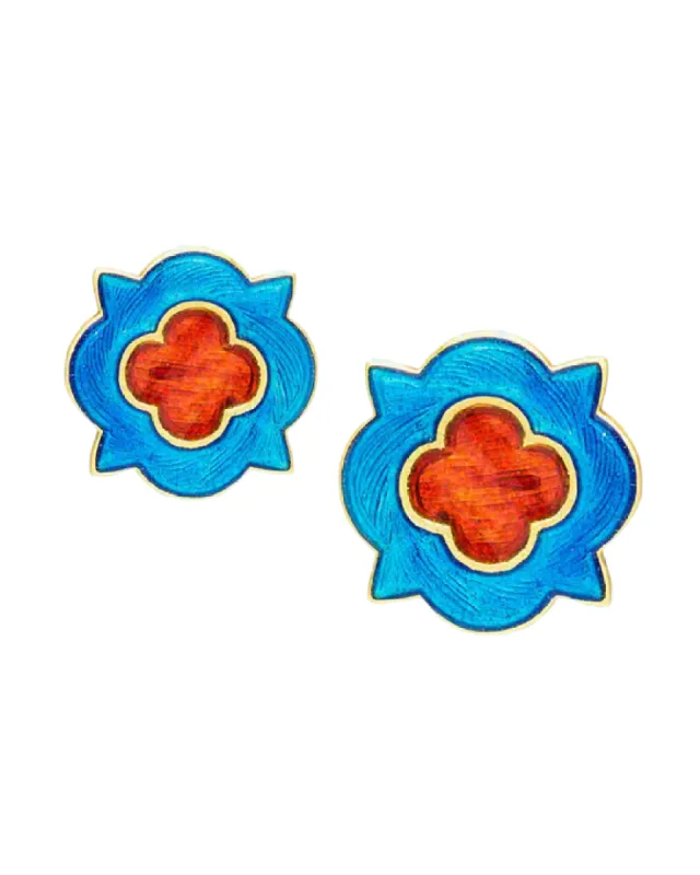 Diwali Enamel Earrings With A Floral Motif sold by The Jewelry Edit