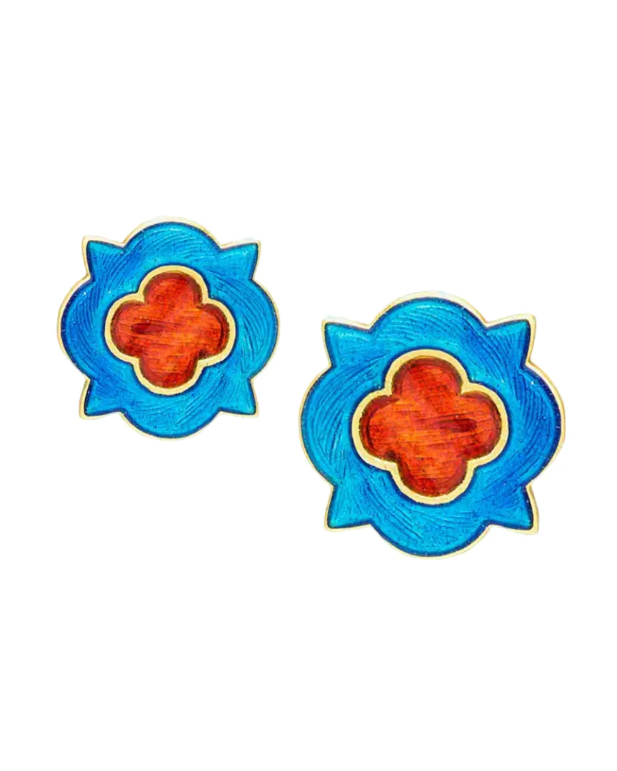 Diwali Enamel Earrings With A Floral Motif sold by The Jewelry Edit