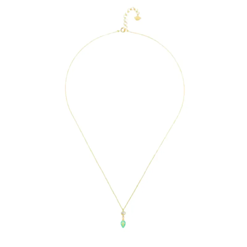 Diwali Enamel and Diamond Necklace In Green sold by The Jewelry Edit