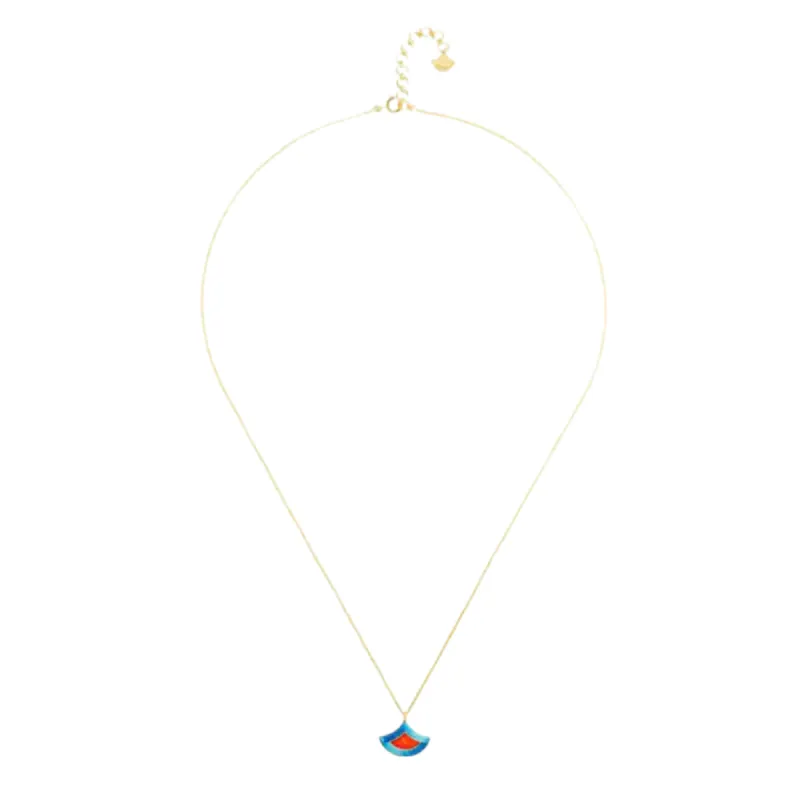Diwali Enamel Necklace With Blue and Red Motif sold by The Jewelry Edit