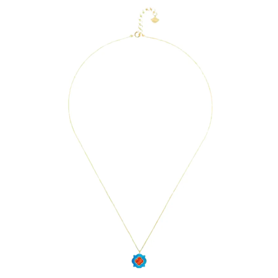 Diwali Enamel Necklace With Flower Petal Motif sold by The Jewelry Edit