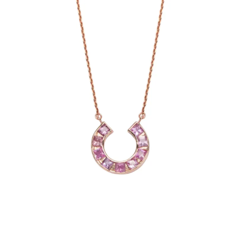 Sundial Necklace Pink Sapphires sold by The Jewelry Edit