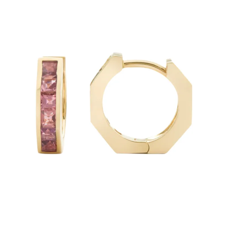 Otto Mini Huggies Pink Sapphires sold by The Jewelry Edit