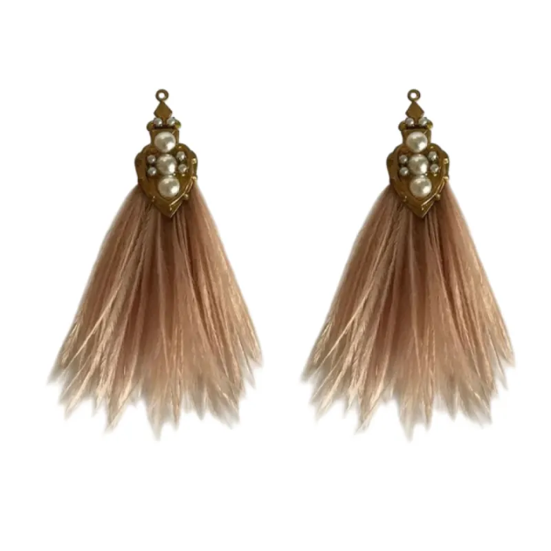 Vintage Pearl and Feather Earrings sold by The Jewelry Edit