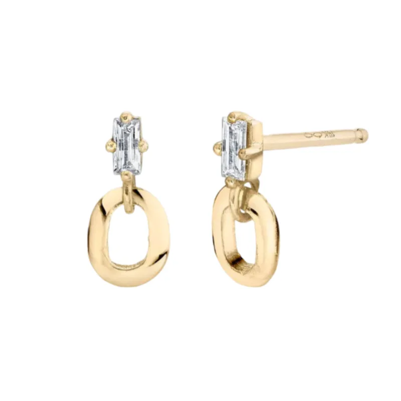 XS Link and Baguette Stud (Single) sold by The Jewelry Edit