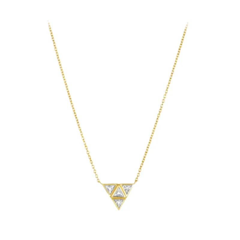 Rasayana Triple Triangle Necklace sold by The Jewelry Edit
