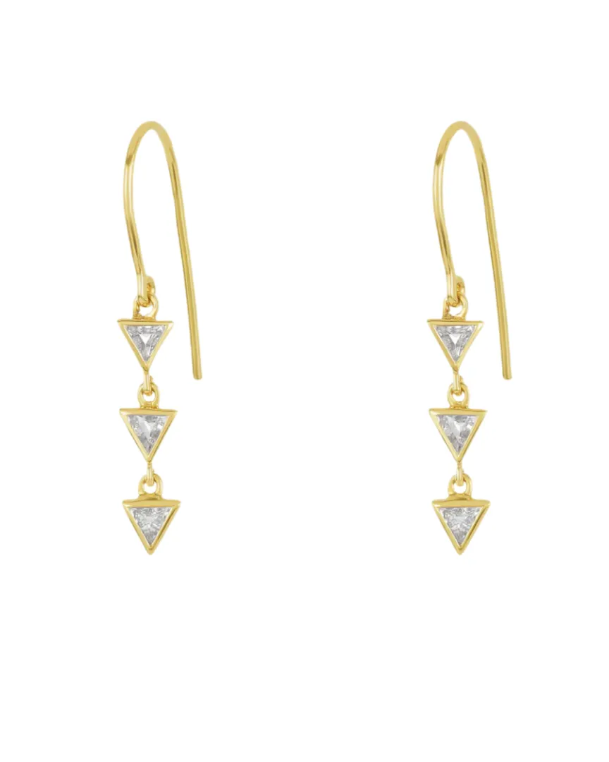 Rasayana Triple Triangle Dangle Earrings sold by The Jewelry Edit
