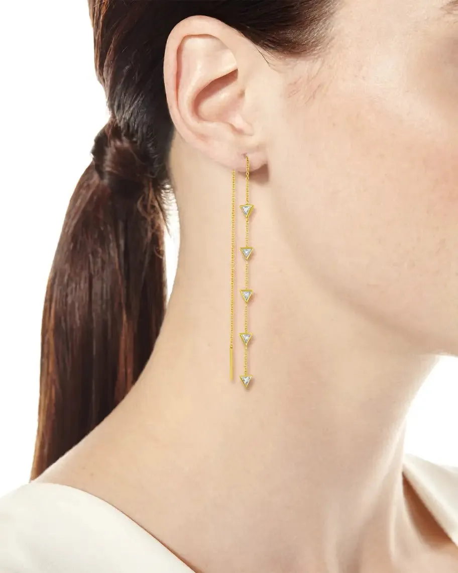 Rasayana Triple Triangle Chain Earrings sold by The Jewelry Edit product image thumbnail 3