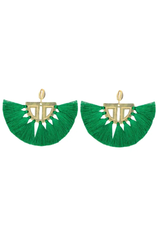 Carmen Earrings Green made by The Jewelry Edit