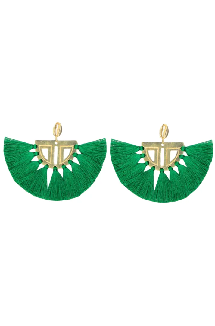 Carmen Earrings Green sold by The Jewelry Edit