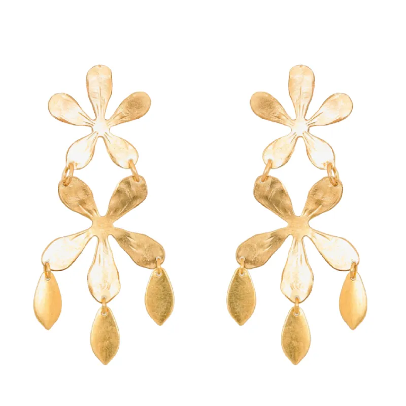 Gold Blossom Earrings sold by The Jewelry Edit