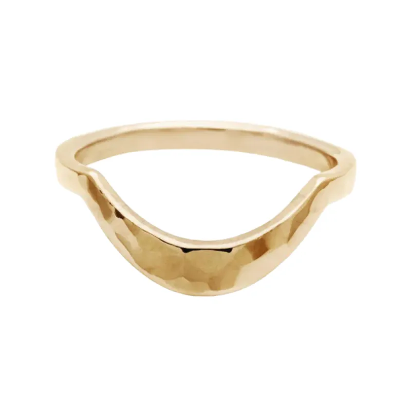 Calligraphic Hammer Curve Band sold by The Jewelry Edit