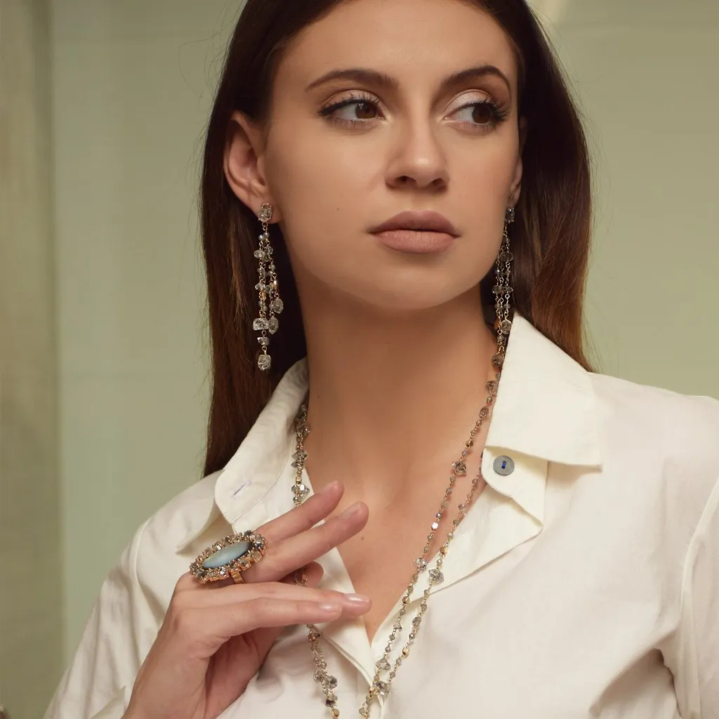 Kaska 3 Line Drop Earrings sold by The Jewelry Edit product image thumbnail 2