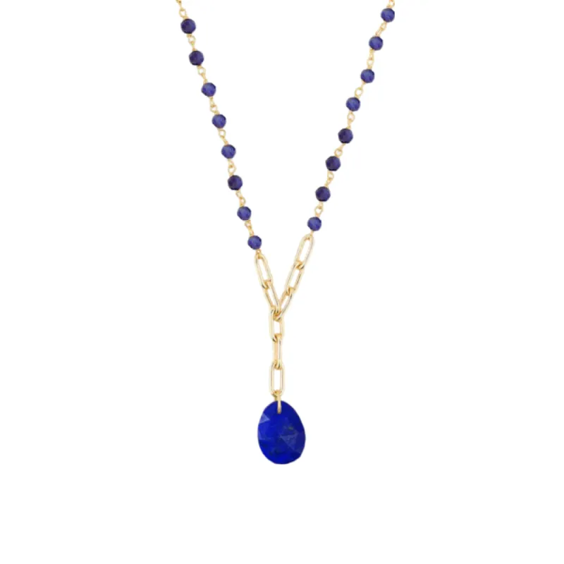 Cerulean Lapis Beaded Necklace sold by The Jewelry Edit