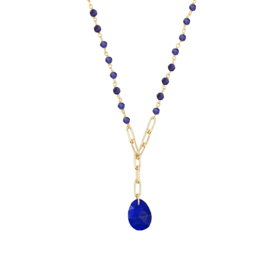 Cerulean Lapis Beaded Necklace sold by The Jewelry Edit