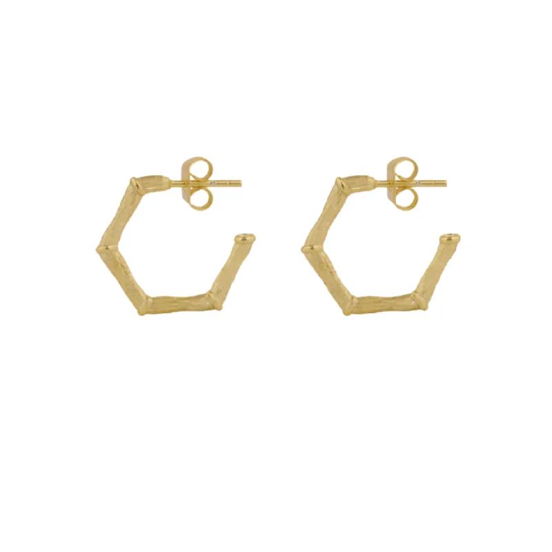 Hexagon Hoops sold by The Jewelry Edit