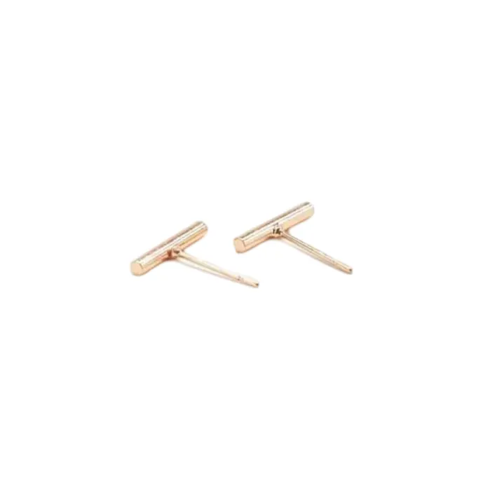 Gold Slim Bar Earrings sold by The Jewelry Edit product image thumbnail 2