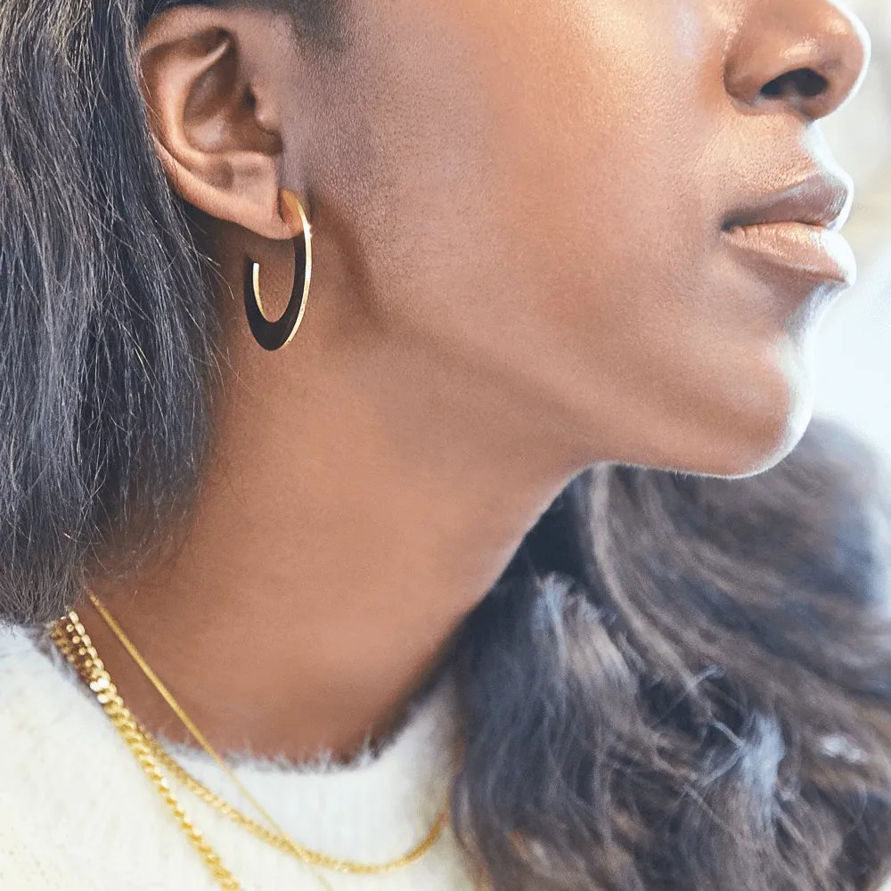 Small Flat Hoop Earrings sold by The Jewelry Edit product image thumbnail 2