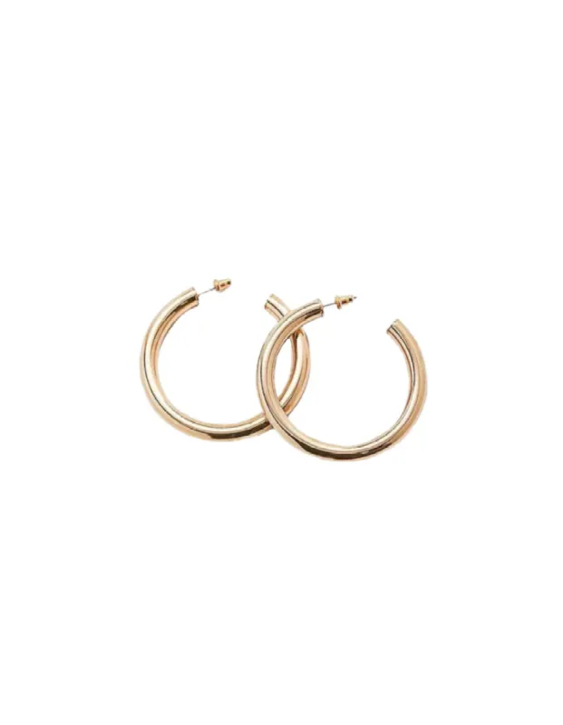 Medium Gold Hoop Earrings sold by The Jewelry Edit