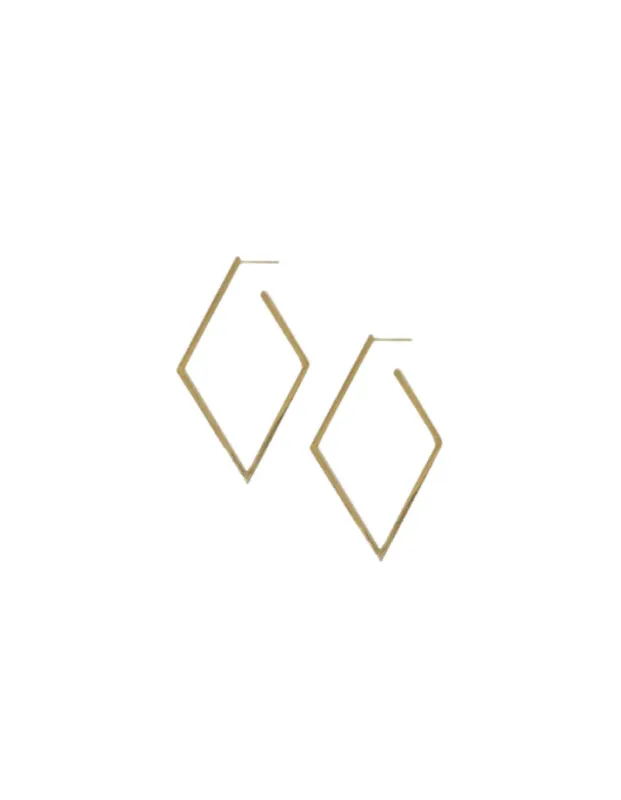 Gold Diamond Shaped Hoop Earrings sold by The Jewelry Edit