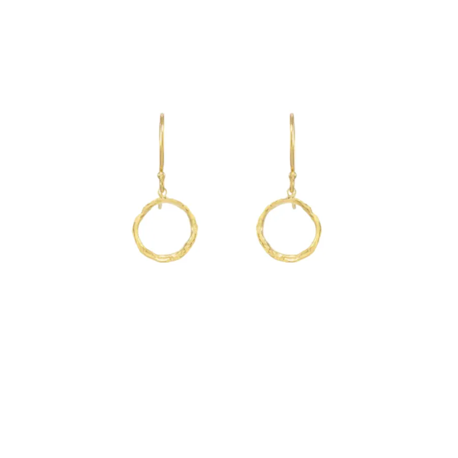 Small Opihi Circle Drop Earrings sold by The Jewelry Edit