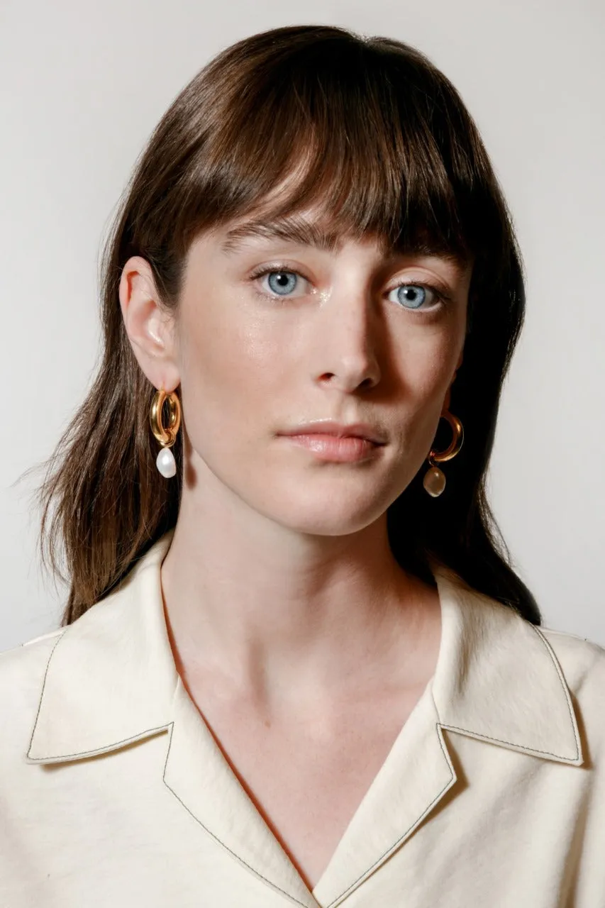 Large Pearl Hoops sold by The Jewelry Edit product image thumbnail 2