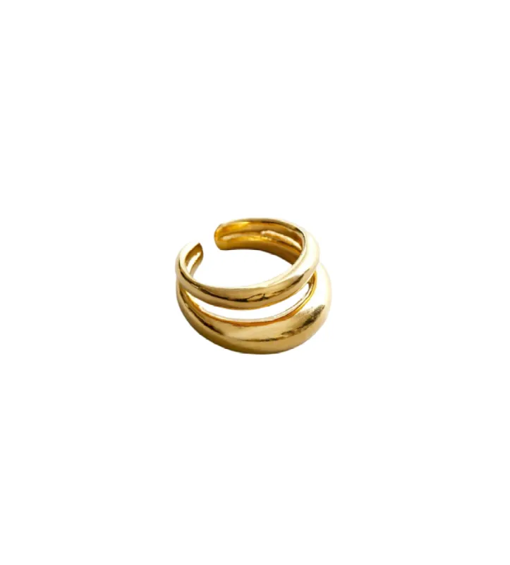 Gold Chic Chunky Kori Ring sold by The Jewelry Edit