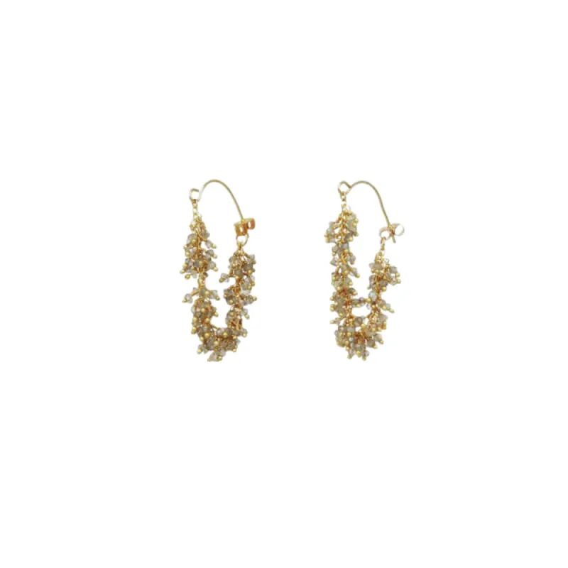 Gemstones Fringe Hoop Earrings sold by The Jewelry Edit