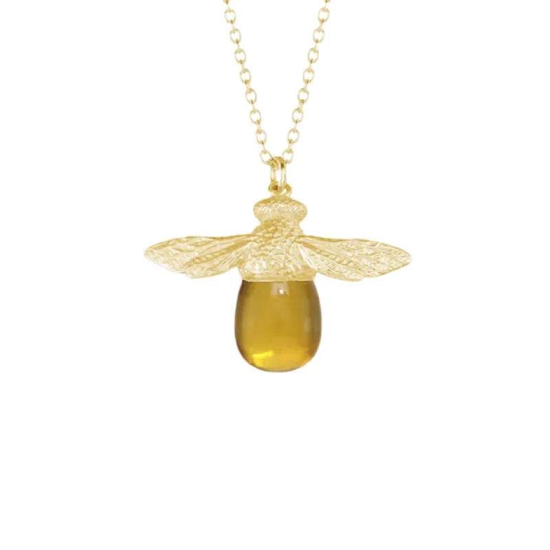 Bee Gemstone Necklace made by Catherine Weitzman Jewelry
