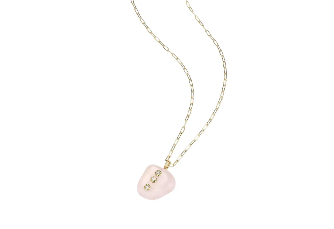 Starbursts Rose Quartz Necklace sold by The Jewelry Edit