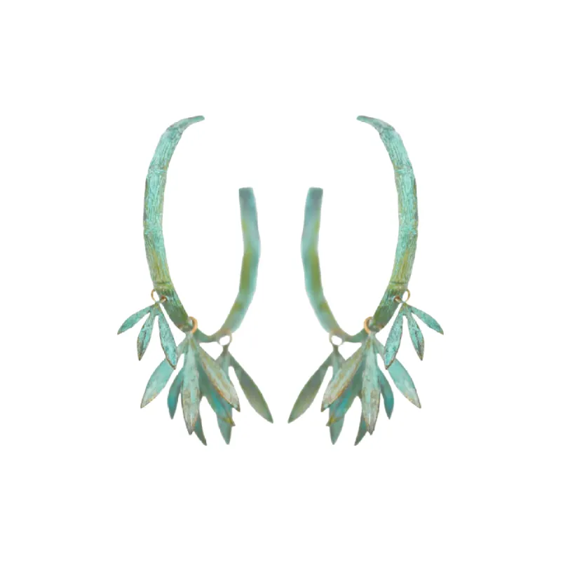 Brass Bamboo Hoops Earrings sold by The Jewelry Edit