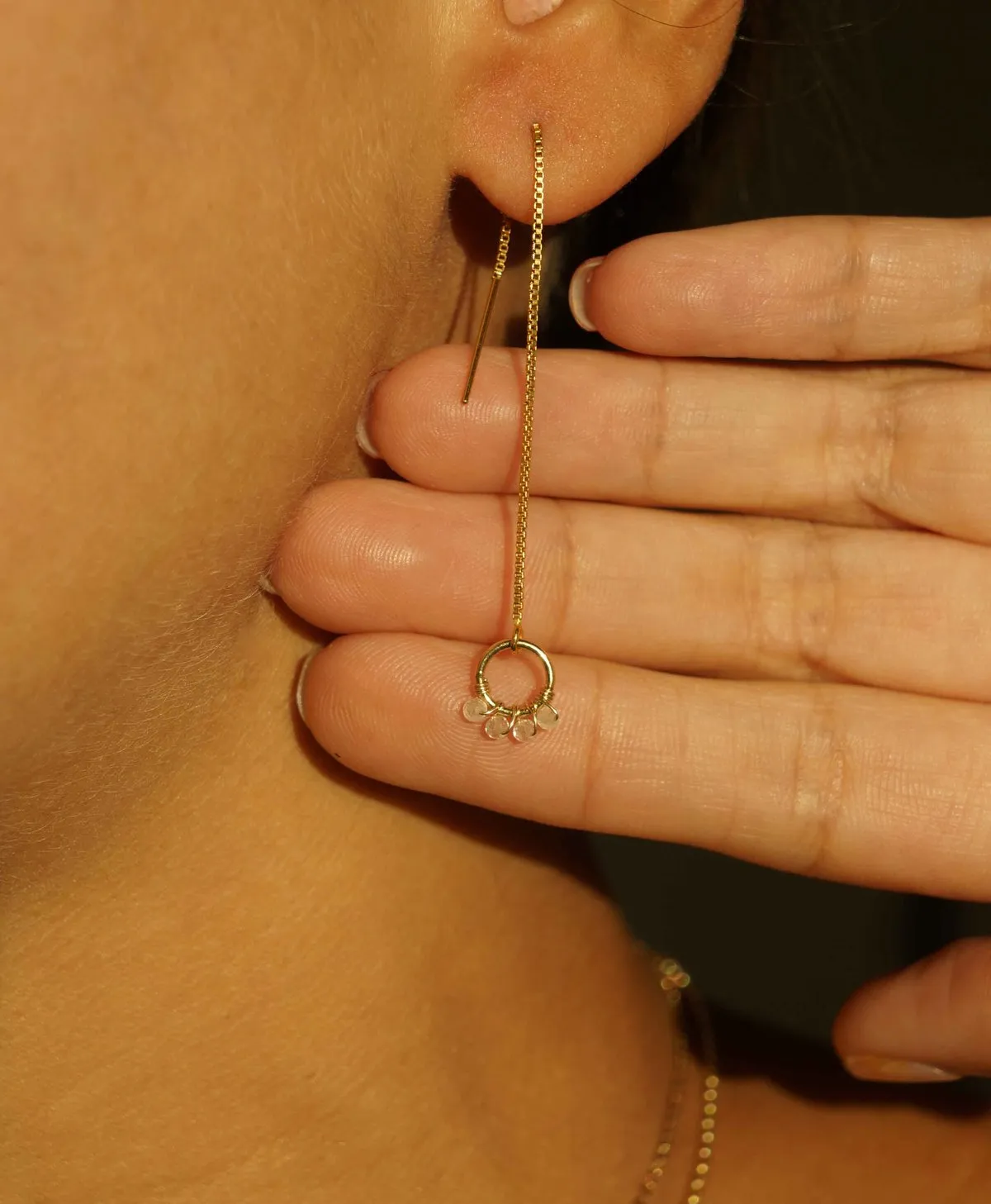 Onda Moonstone Earrings Gold sold by The Jewelry Edit product image thumbnail 3