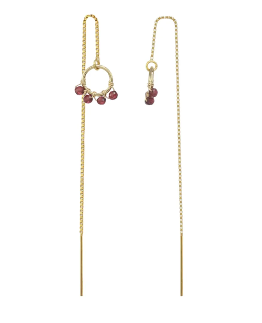 Onda Garnet Earrings Gold sold by The Jewelry Edit product image thumbnail 2