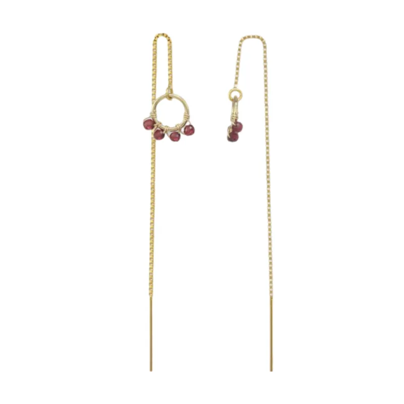 Onda Garnet Earrings Gold sold by The Jewelry Edit