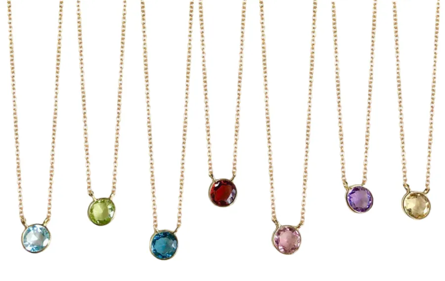 Birth Stone Necklace sold by The Jewelry Edit