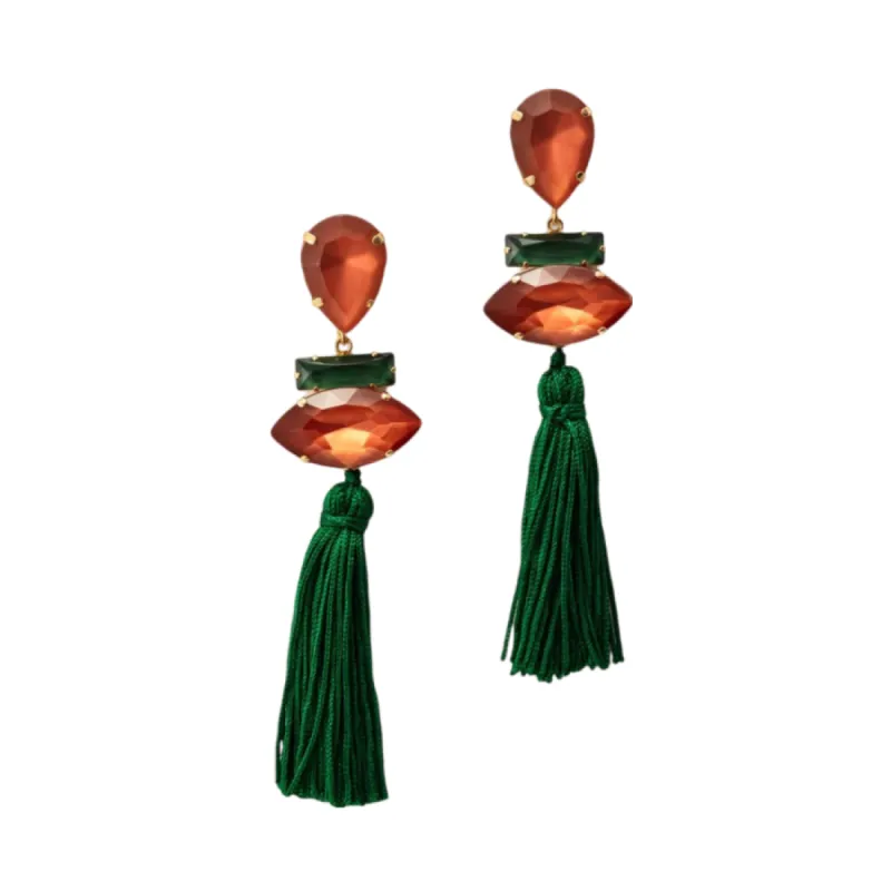 Gocce Bronze and Green Earrings sold by The Jewelry Edit