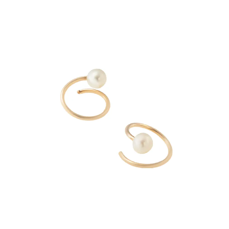 Wolf Circus Swirl Pearl Earring sold by The Jewelry Edit
