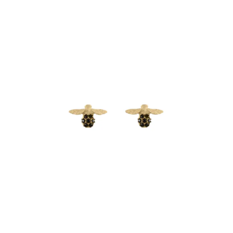 Bee-Shaped Gold Earrings sold by The Jewelry Edit