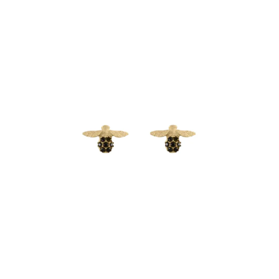 Bee-Shaped Gold Earrings sold by The Jewelry Edit