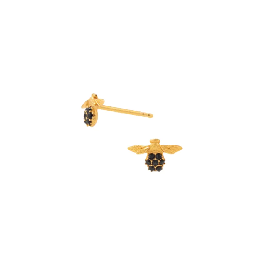 Bee-Shaped Gold Earrings sold by The Jewelry Edit product image thumbnail 2
