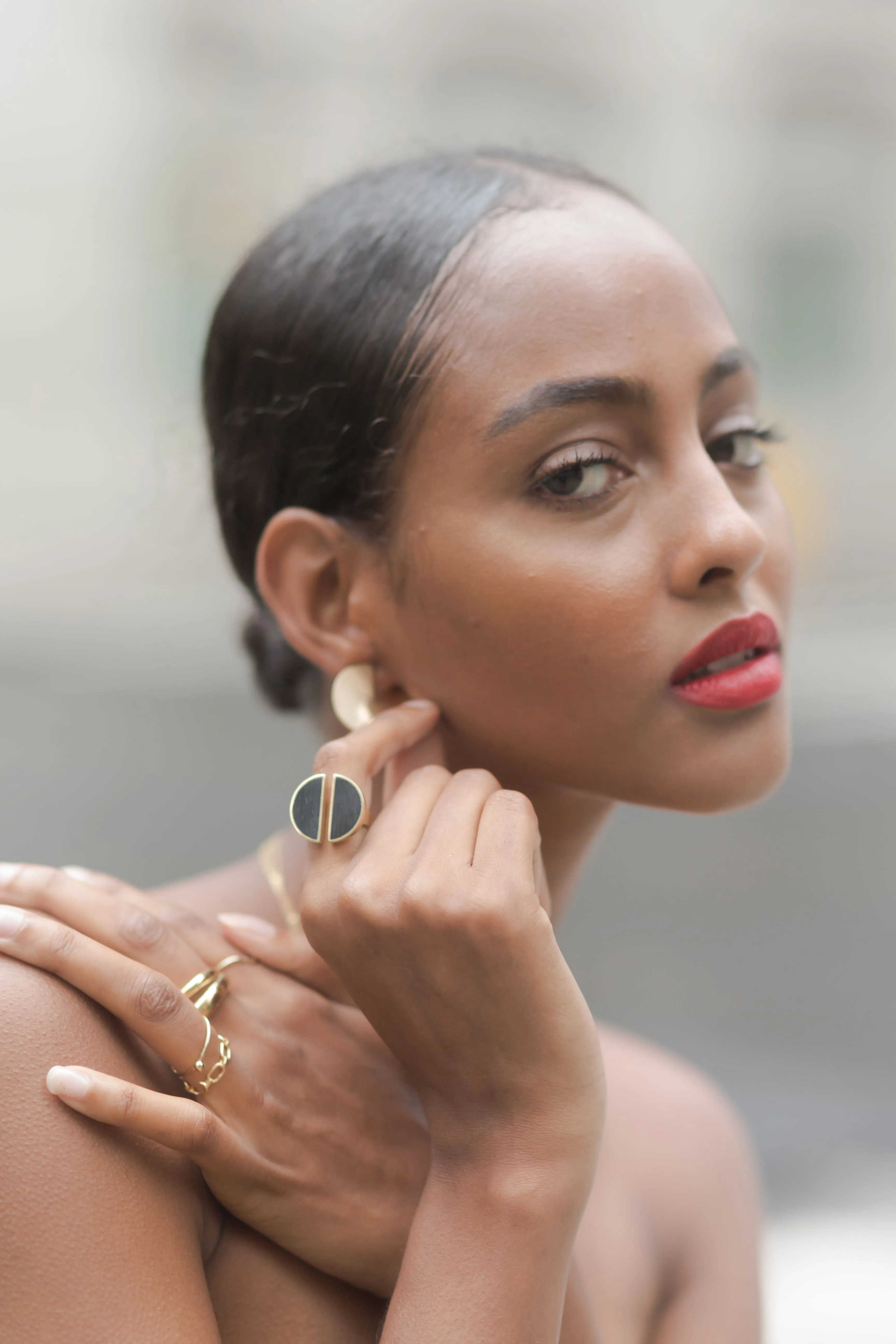 Split Moon Ring Black sold by The Jewelry Edit product image thumbnail 2
