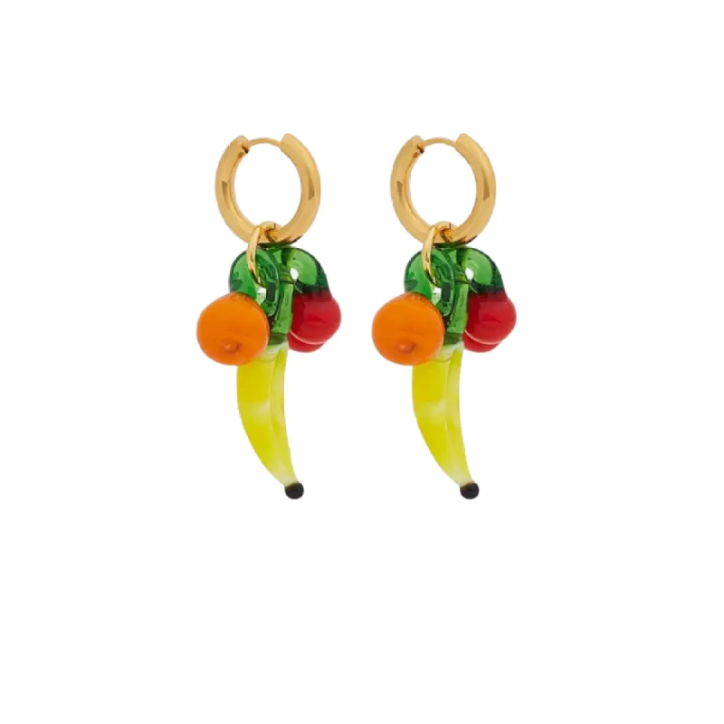 Triple Grocery Fruit Earrings sold by The Jewelry Edit