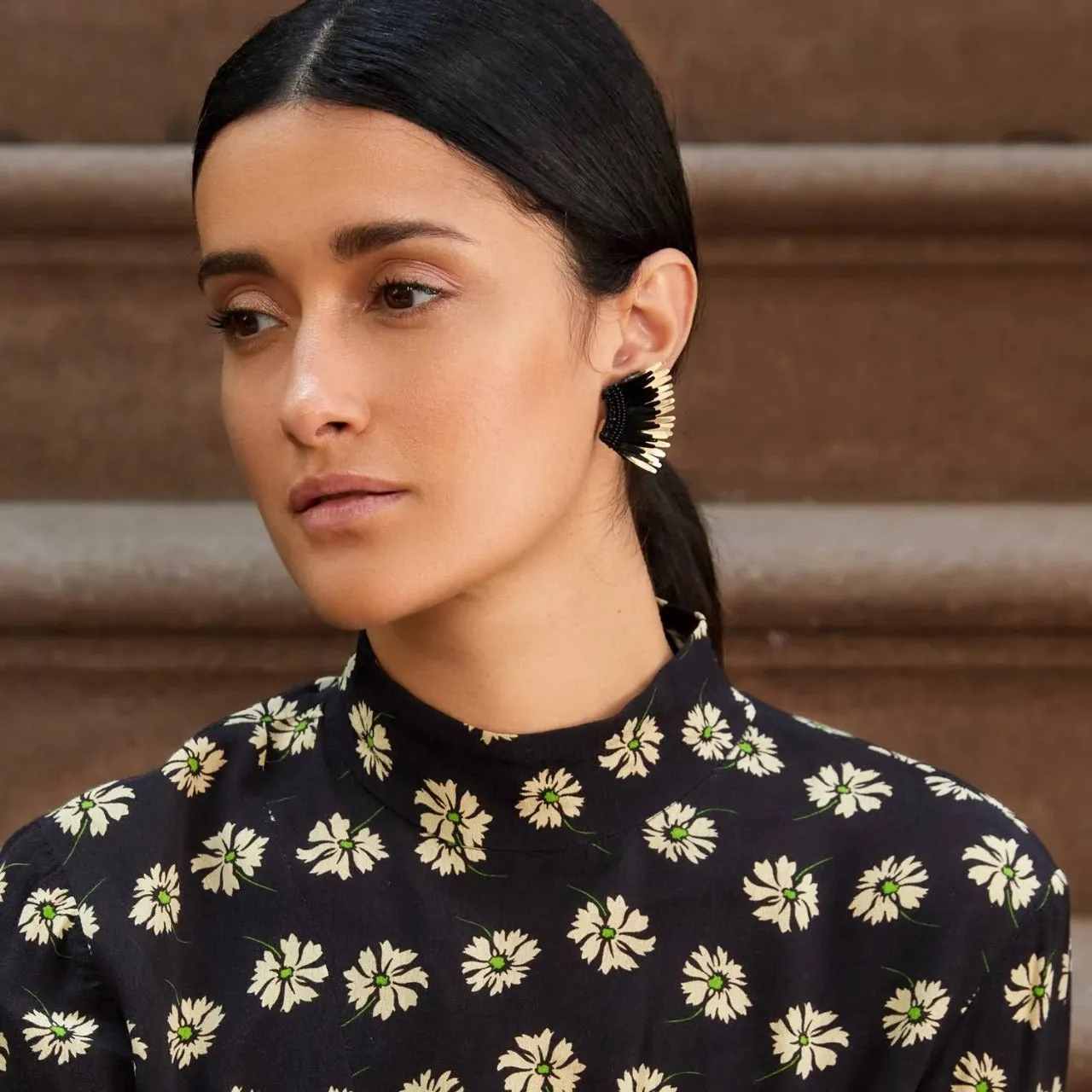 Mini Madeline Earrings Black/Gold sold by The Jewelry Edit product image thumbnail 2