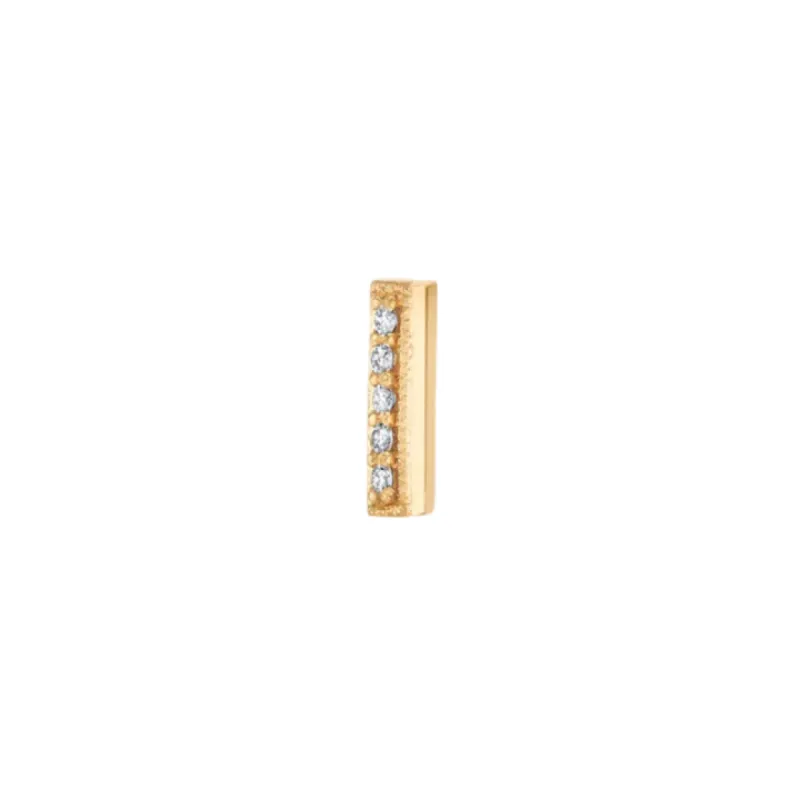 One Sided Diamond Knife Stud (Single) sold by The Jewelry Edit