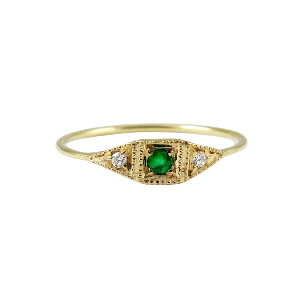 Mini Point Deco Ring Emerald sold by The Jewelry Edit product image thumbnail 2