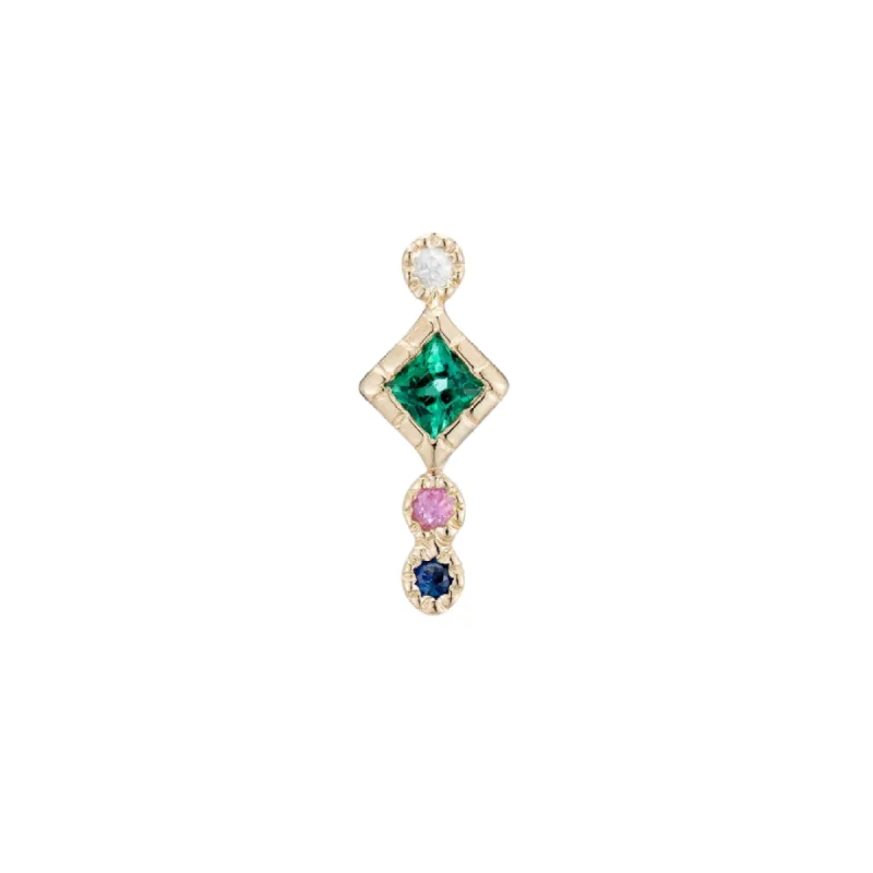 Emerald Journey Stud (Single) sold by The Jewelry Edit